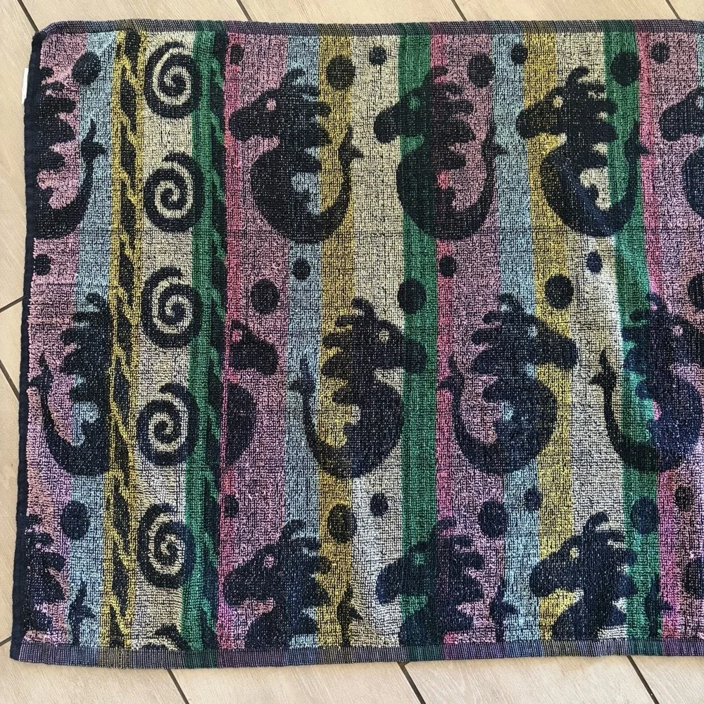Vtg Kaufman Multicolored Tropical Beach Pool Towel 28